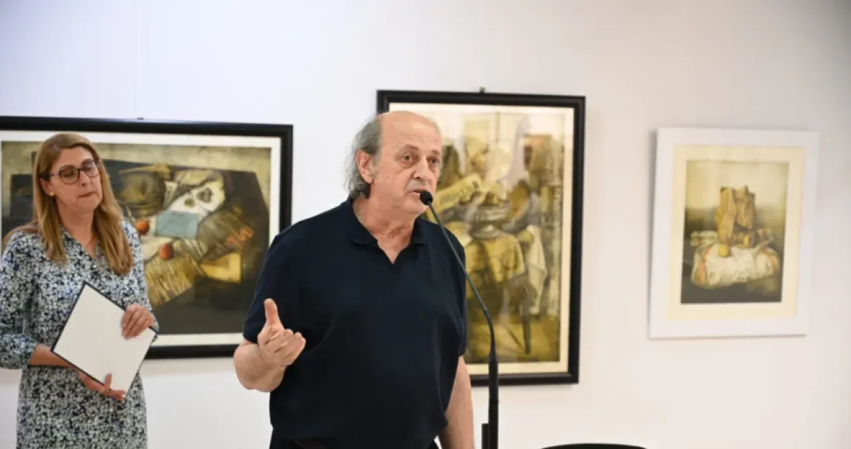 Irfan Hozo na otvaranju izložbe/