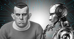 Vizual za kolumnu, AI, umjetna inteligencija, ljudska glupost/Benjamin Krnić