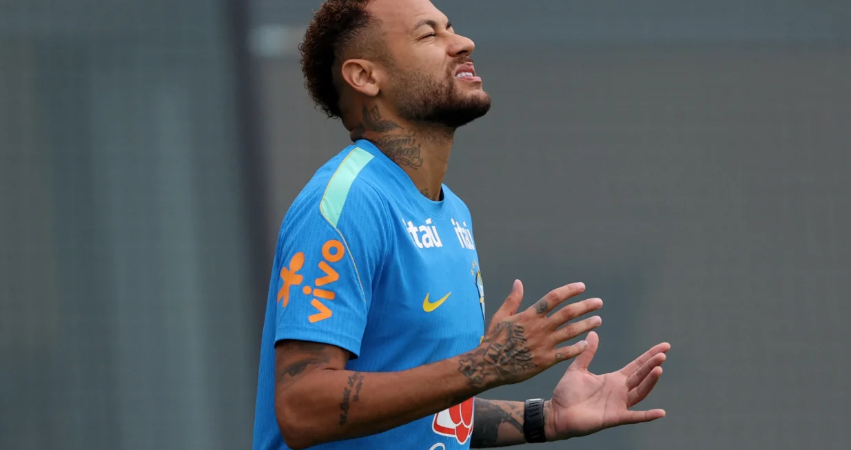 Soccer Football - FIFA World Cup 2026 - Brazil Training - Columbia Park Training Facility, Morristown, New Jersey, U.S. - June 22, 2026 Brazil's Neymar Jr. during training IMAGN IMAGES via Reuters/Vincent Carchietta/Vincent Carchietta