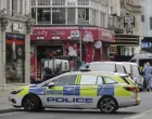 epaselect epa10187564 Police work inside the cordoned off area where two officers were stabbed, in central London, Britain, 16 September 2022. A suspect was detained after two police officers were stabbed in Leicester Square area, near Soho, in the early morning of 16 September, the London Metropolitan Police said. The two male officers were taken to hospital for treatment. London Mayor Sadiq Khan took to social media urging anyone with information to come forward, calling the attack on serving police officers 'disgusting' and 'utterly appalling'. EPA/OLIVIER HOSLET/Olivier Hoslet