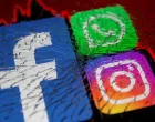 Facebook, Whatsapp and Instagram logos and stock graph are displayed through broken glass in this illustration taken October 4, 2021. REUTERS/Dado Ruvic/Illustration/Dado Ruvic