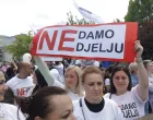 Protest upozorenja Sindikata radnika trgovine i uslužnih djelatnosti BiH zbog najave uvođenja radnih nedjelja/Senad Gubelić
